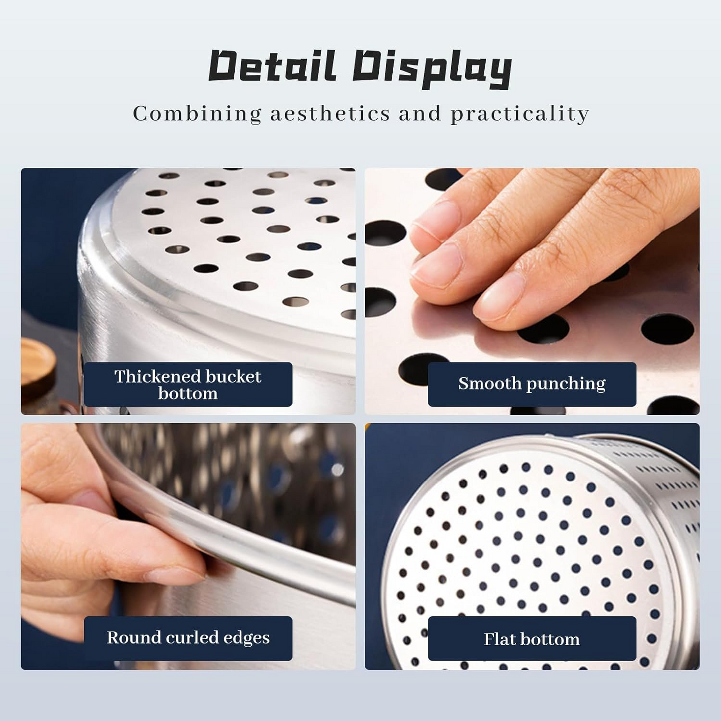 Stainless Steel Stockpot,Seafood Boiling Kit with Strainer,Lid and High Temperature Resistant Gloves Kit