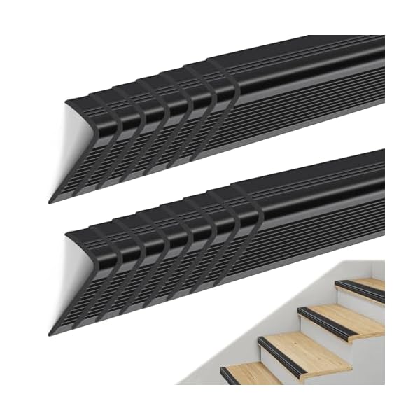 Stair Nosing Non-Slip and Waterproof Stair Edging Self Adhesive Stair Edge Protector Stair Nose Molding for Outdoor Indoor (15, Black, 36¡®¡¯)