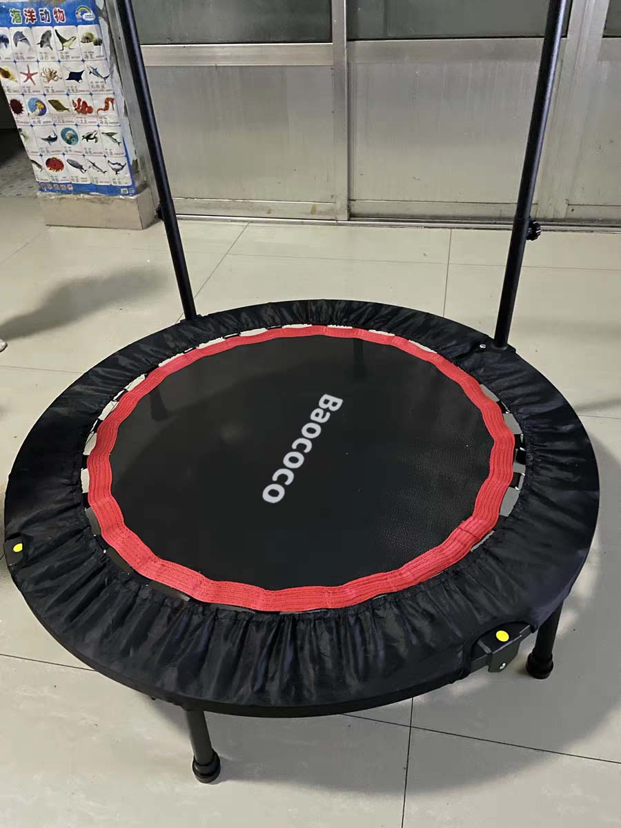 Baococo Foldable Mini Trampoline, Indoor Trampoline for Kids, Adults Indoor/Garden Workout, Fitness Rebounder with Adjustable Foam Handle