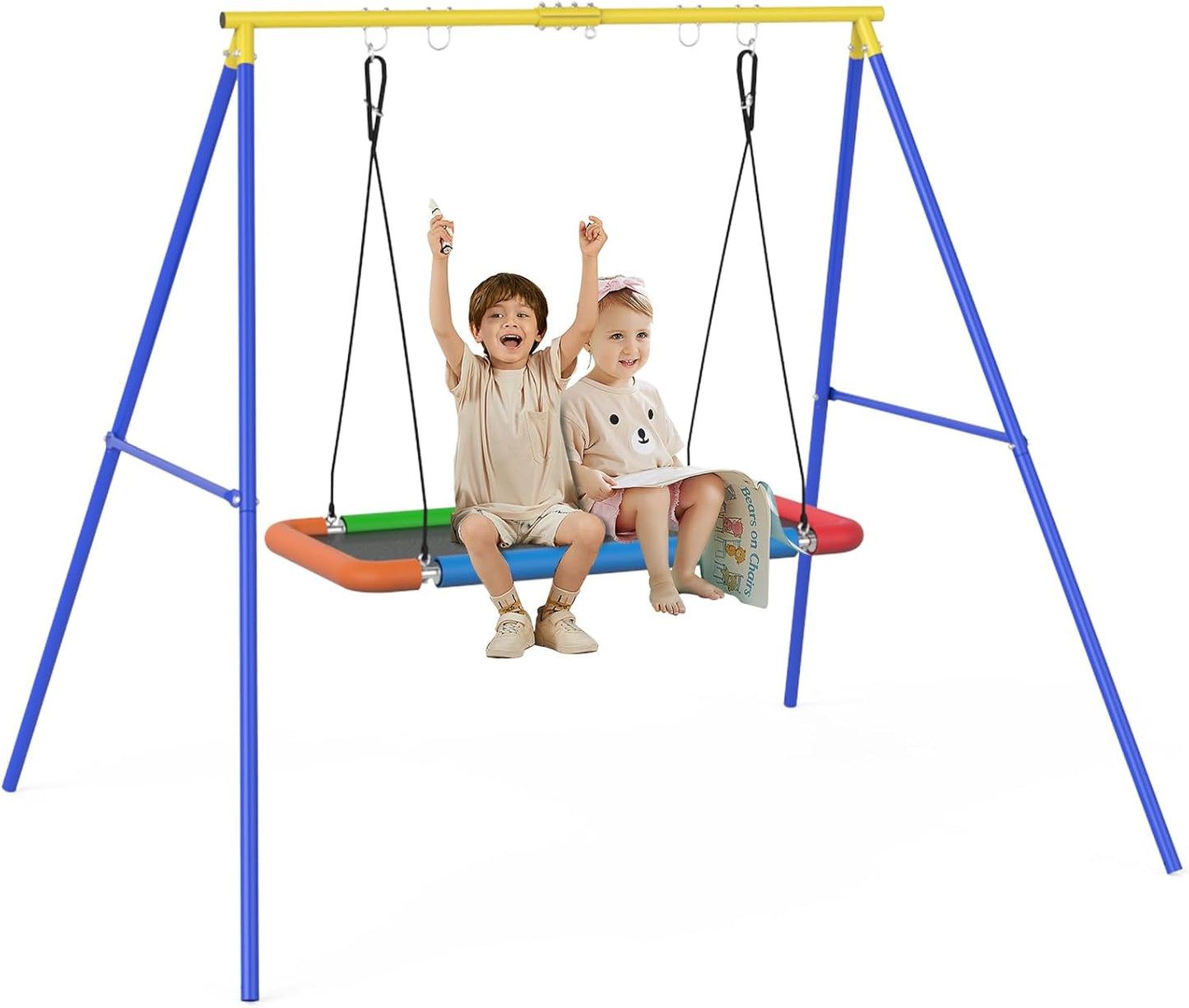 60'' Platform Tree Swing,720lb Weight Capacity with Adjustable Kids Giant Oval Platform Swing for Backyard and Outdoor Playground
