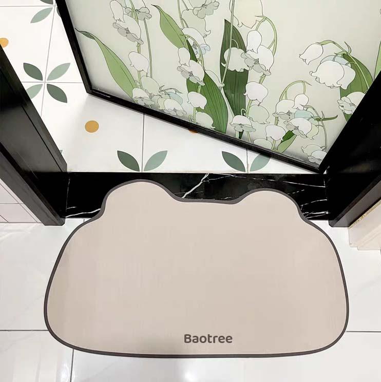 BAOTREE Bathroom mats - Non Slip, Quick Dry, Stain Resistant Bath Mat Rug for Bathroom Floor - Easy Care Shower Rug for Outside Bathtub - 17"x27" Grey