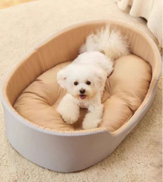 KATLAZIC Medium Dog Bed Washable Pet Bed, Orthopedic Calming Dog with Raised Edges Rectangle Dog Bed Non-Slip Bottom Puppy Bed