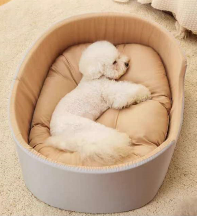KATLAZIC Medium Dog Bed Washable Pet Bed, Orthopedic Calming Dog with Raised Edges Rectangle Dog Bed Non-Slip Bottom Puppy Bed