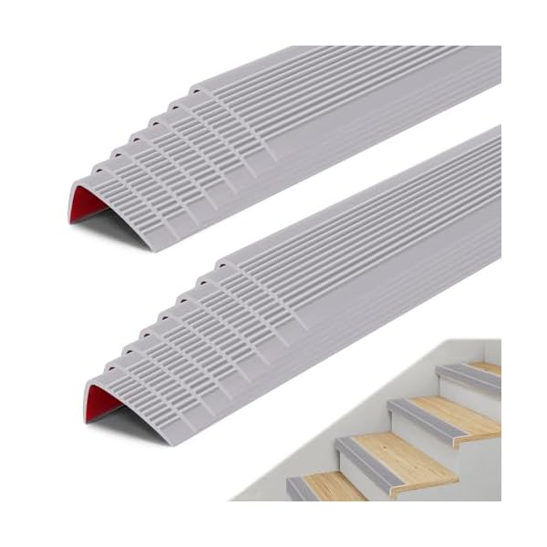 Stair Nosing Non-Slip and Waterproof Stair Edging Self Adhesive Stair Edge Protector Stair Nose Molding for Outdoor Indoor (15, Grey, 36¡®¡¯)