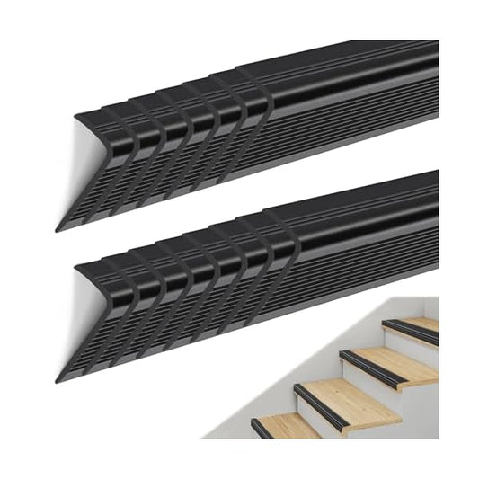 Stair Nosing Non-Slip and Waterproof Stair Edging Self Adhesive Stair Edge Protector Stair Nose Molding for Outdoor Indoor (15, Black, 36¡®¡¯)