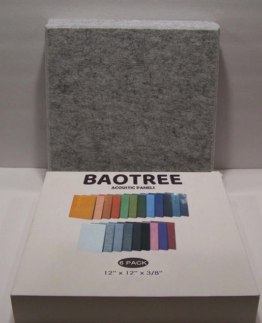 Baotree 6 Pack Acoustical Insulation Barrier Panels Soundproof Wall Panels Wall Decoration Sound Absorbing Panel High-Density Sound Deadening Panels Acoustic Treatment Panel For Home Studio