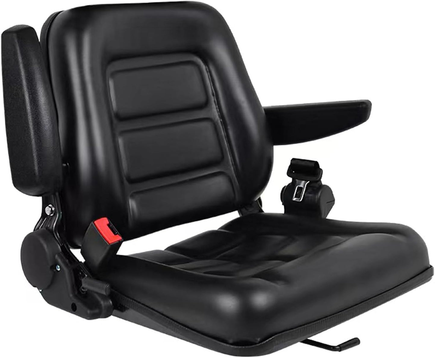 Sedeke Universal Forklift Seat,Fold Down Tractor Seat with Adjustable Angle Back Armrest, Armrest And Safety Belt,for Tractor, Excavator Skid Loader Backhoe Dozer Telehandler