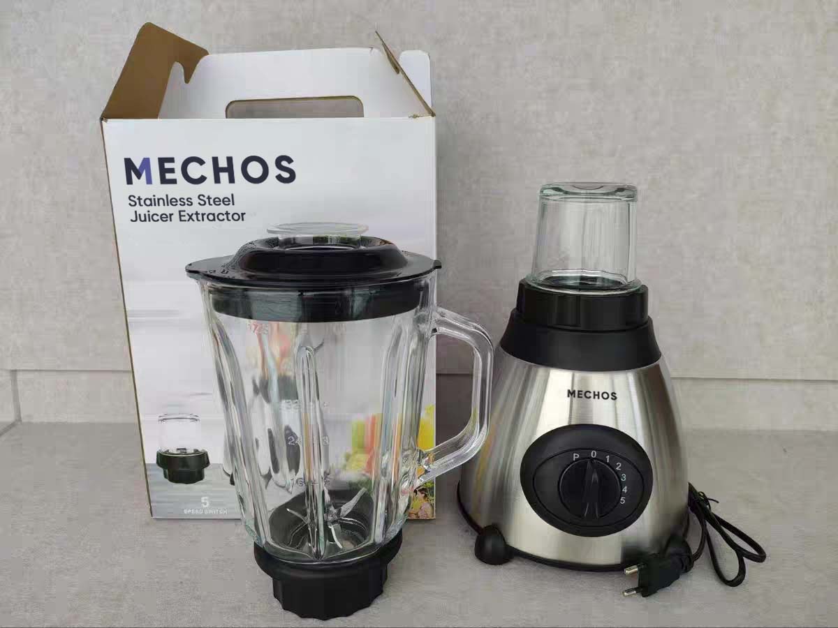 MECHOS Cold Press Juicer, Juicers Machines Electrical Juice Extractors for Fruit,Easy to Clean, Large Auger, Triple Strainers, Silver