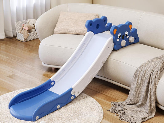 Kids Slide,L-Shaped Slide for Bed Couch Sofa Stairs,Toddler Slide for Indoor Outdoor Baby Kids Slide,Easy to Assemble,Convenient and Adaptable (Blue)