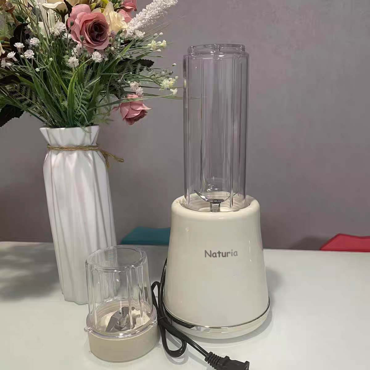 Naturia Cold Press Juicer, Juicers Machines Electrical Juice Extractors for Fruit,Easy to Clean, Large Auger, Triple Strainers, Silver