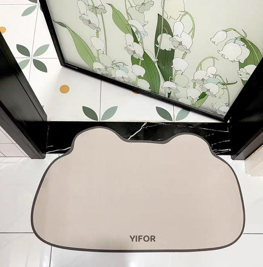 YIFOR Bathroom mats - Non Slip, Quick Dry, Stain Resistant Bath Mat Rug for Bathroom Floor - Easy Care Shower Rug for Outside Bathtub - 17"x27" Grey