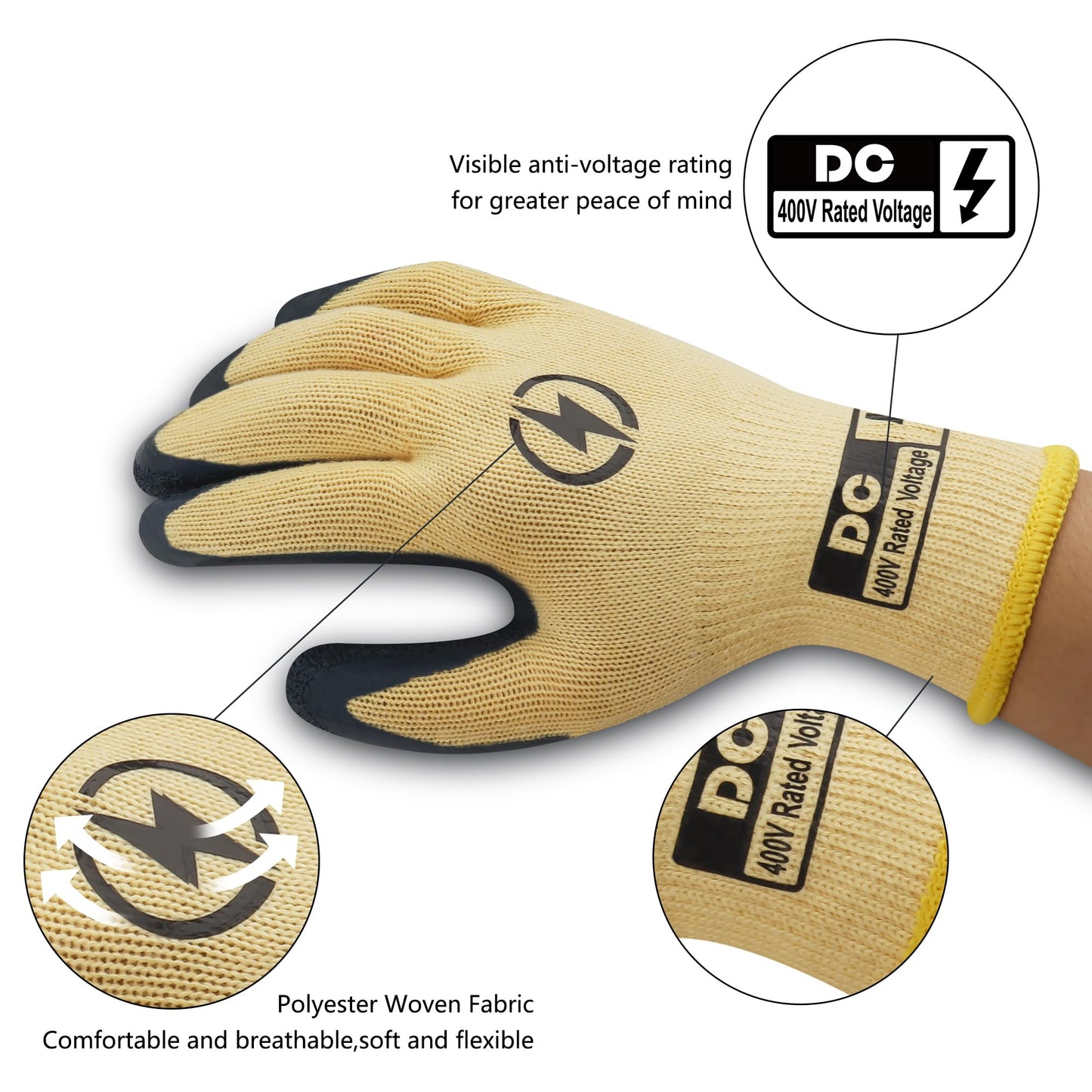 Beeooo Insulated Electrician Gloves 400V High Voltage Resistant Gloves