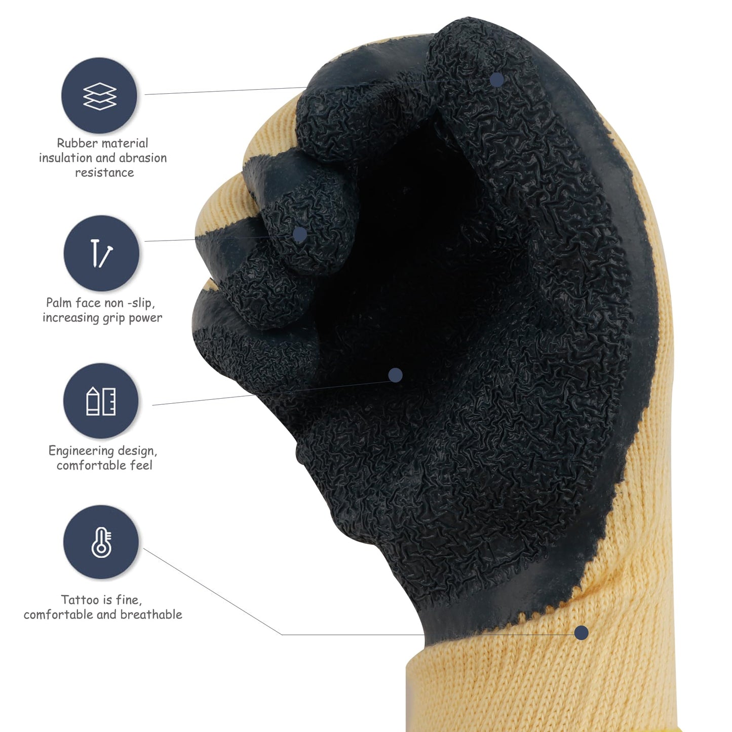 Beeooo Insulated Electrician Gloves 400V High Voltage Resistant Gloves