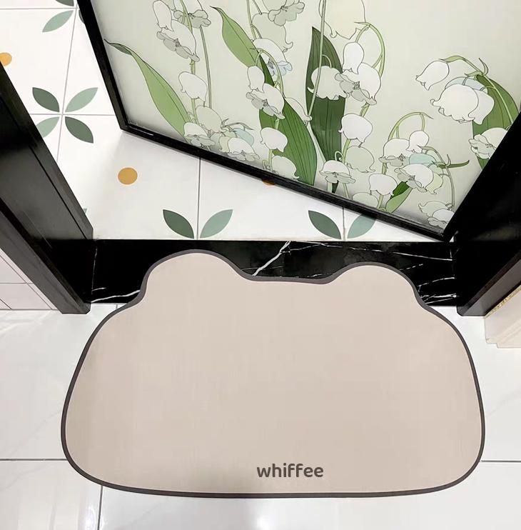 whiffee Bathroom mats - Non Slip, Quick Dry, Stain Resistant Bath Mat Rug for Bathroom Floor - Easy Care Shower Rug for Outside Bathtub - 17"x27" Grey